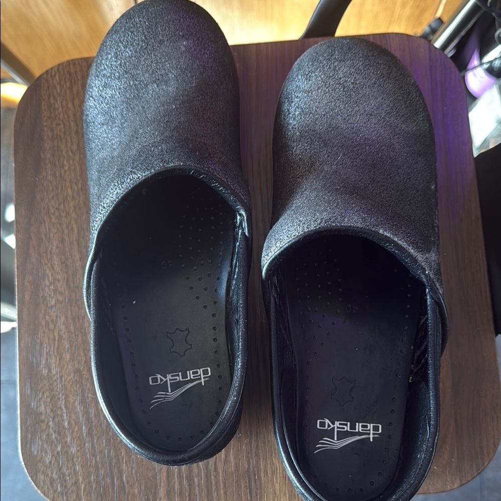Dansko Black Textured Slip-On Shoes